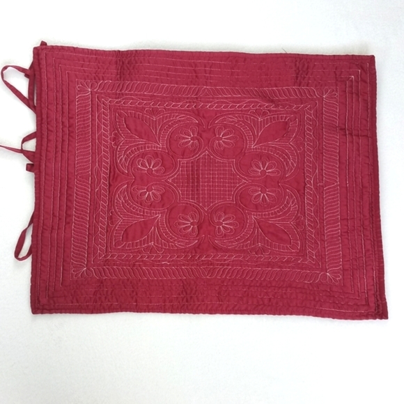 Set of 2 Standard Bohemian / Old Hollywood Glam Red Satin Pillow Shams - Picture 4 of 13